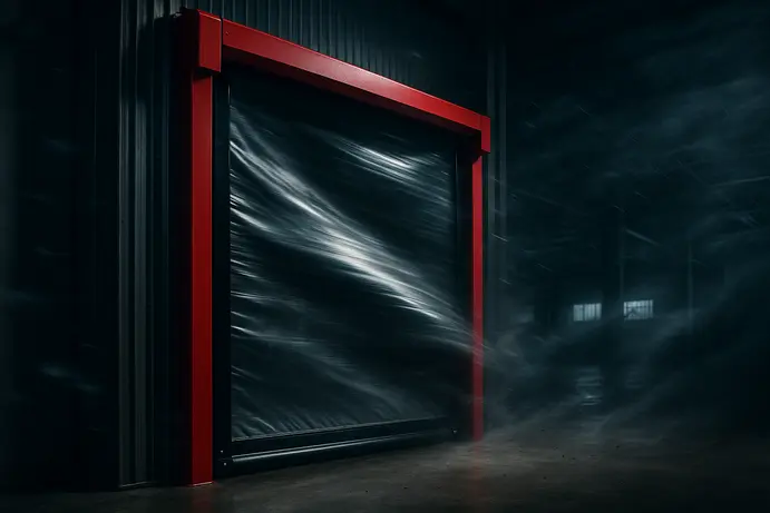 עמידות וחוזק של דלתות PVC מהירות בתנאים תעשייתיים