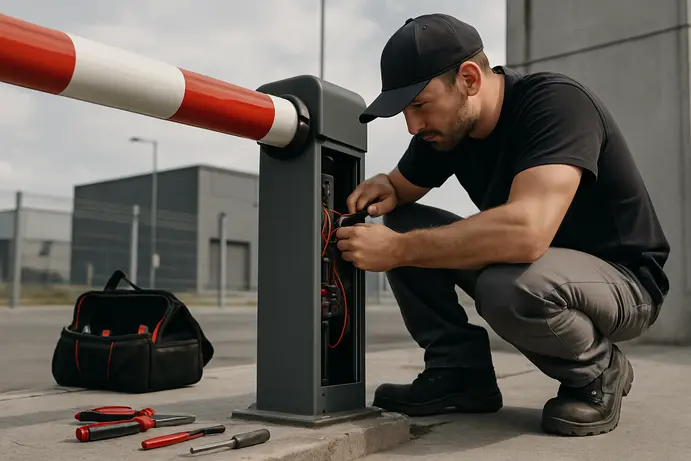 תהליך התקנת מחסום זרוע חשמלי