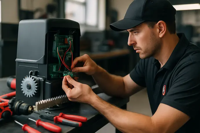 טכנאי שערים מקצועי בודק מערכת בקרה