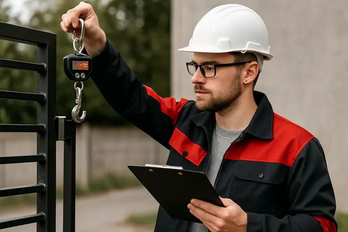 חישוב משקל ומרווח בטיחות למנוע שער