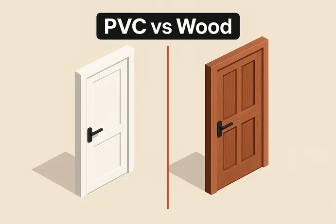 טבלת השוואת ביצועים בין דלתות PVC לעץ