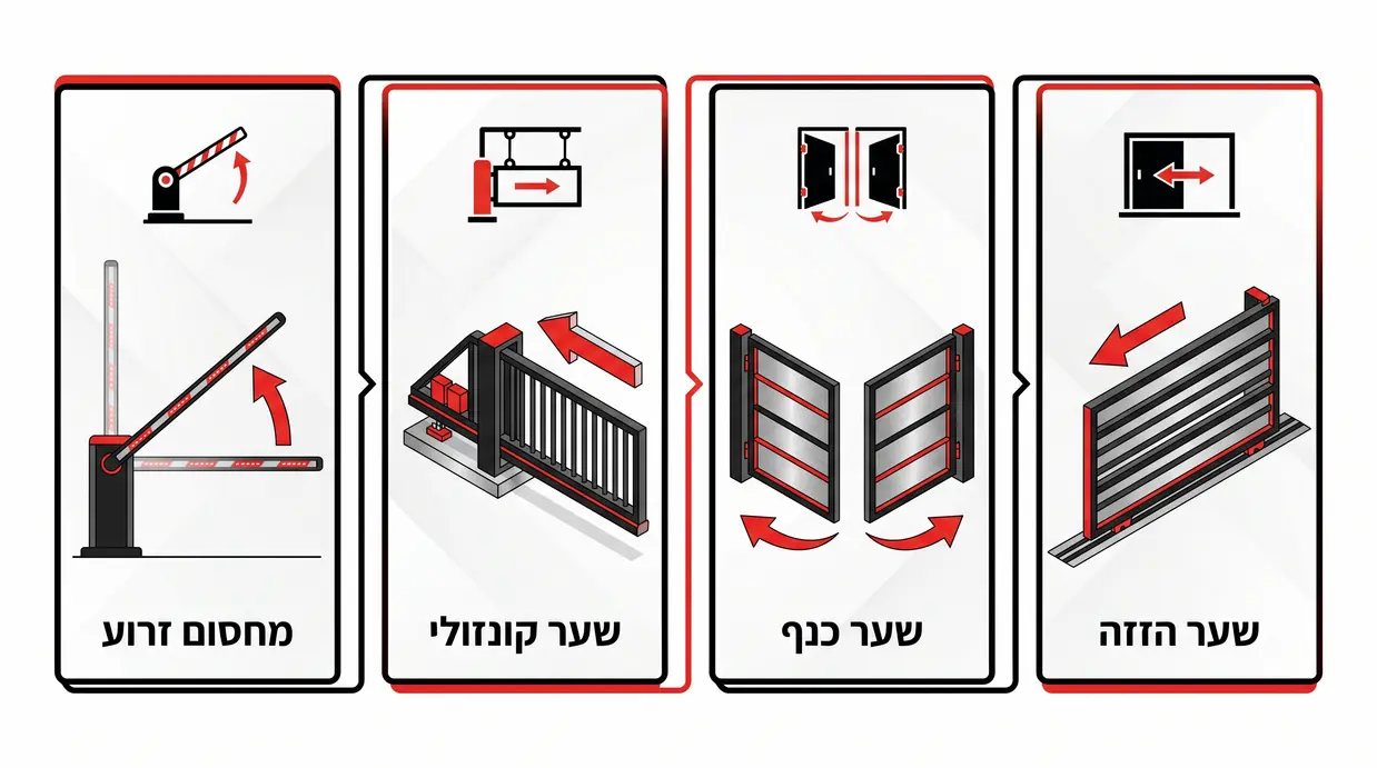 השוואה ויזואלית בין סוגי שערים חשמליים בישראל