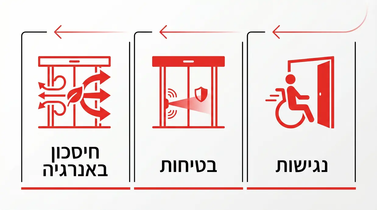 אינפוגרפיקה של יתרונות דלתות אוטומטיות