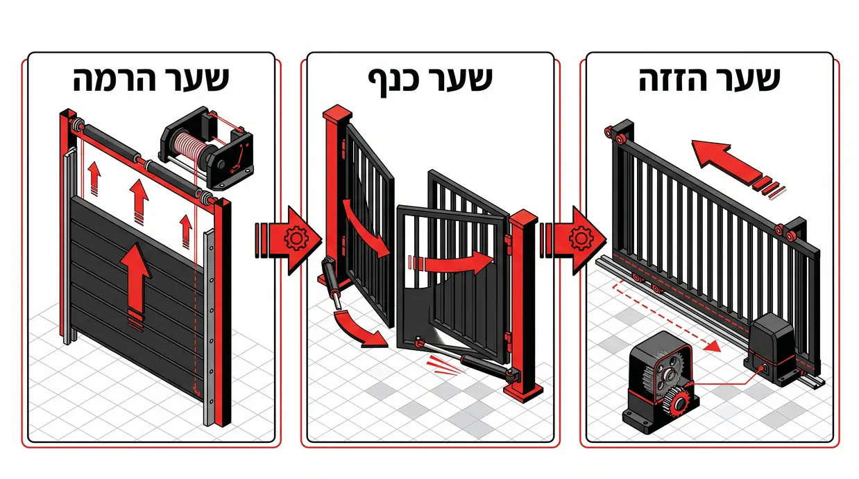 השוואה בין סוגי שערים שונים והמנועים המתאימים להם