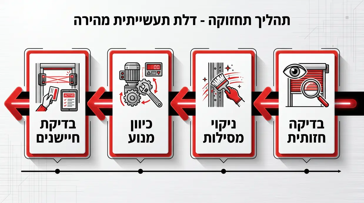 תרשים של שלבי תחזוקה לדלת מהירה תעשייתית
