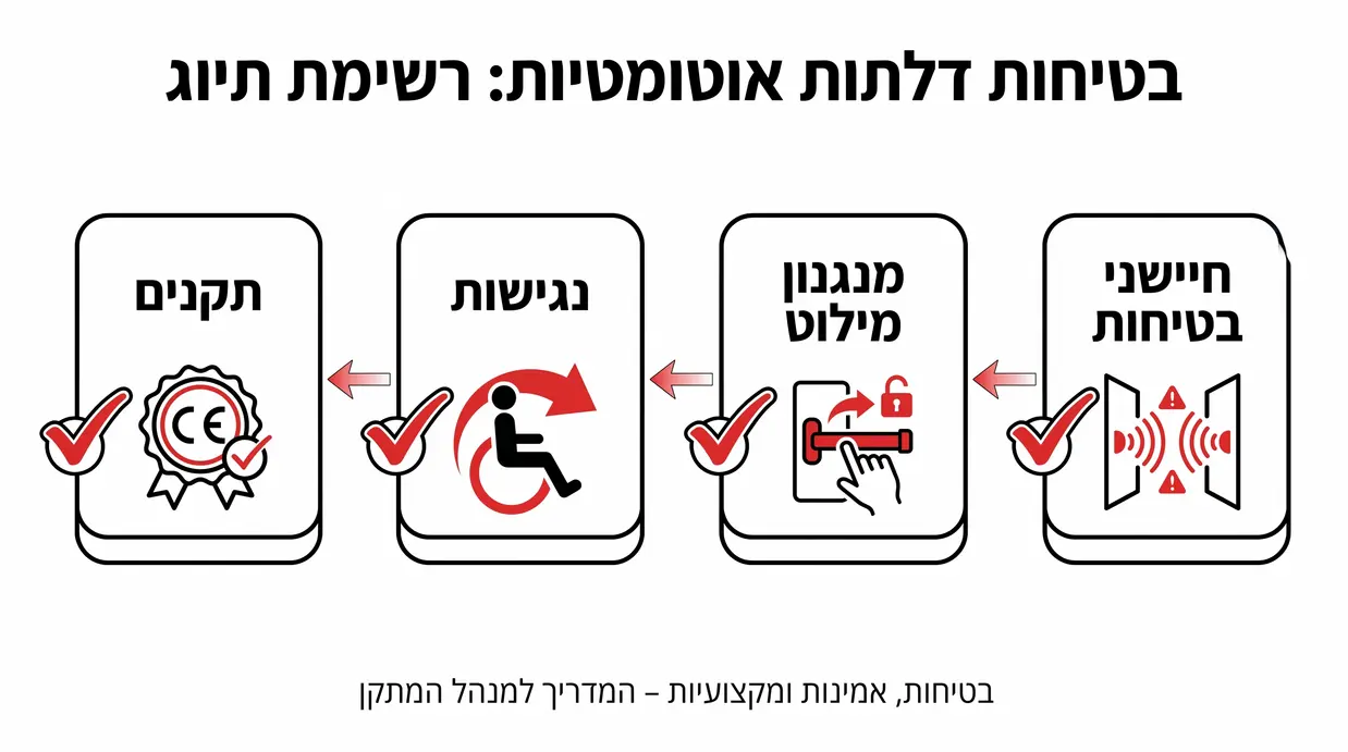 תרשים צ'ק-ליסט בטיחות לדלתות אוטומטיות