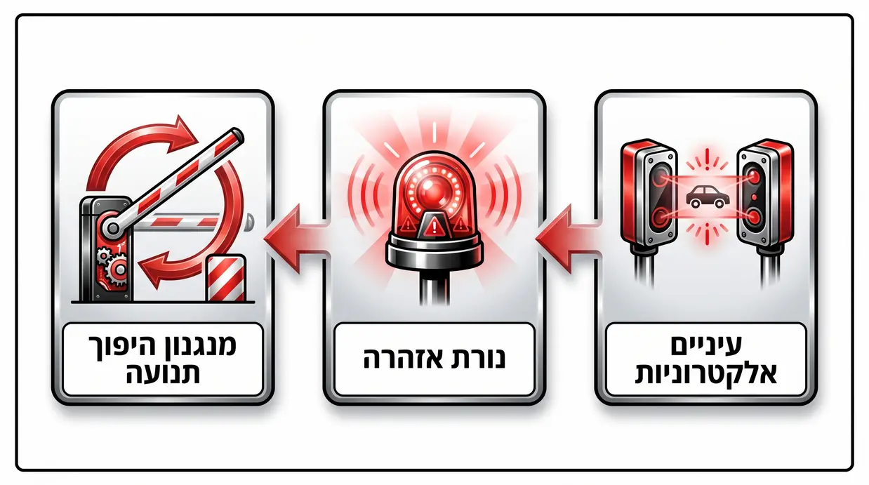 אינפוגרפיקה של אמצעי בטיחות במחסום חניה