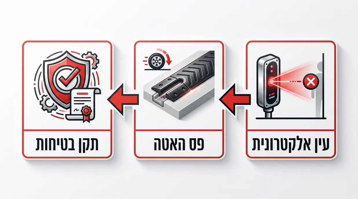 אינפוגרפיקה בעברית על אמצעי בטיחות בשער חשמלי